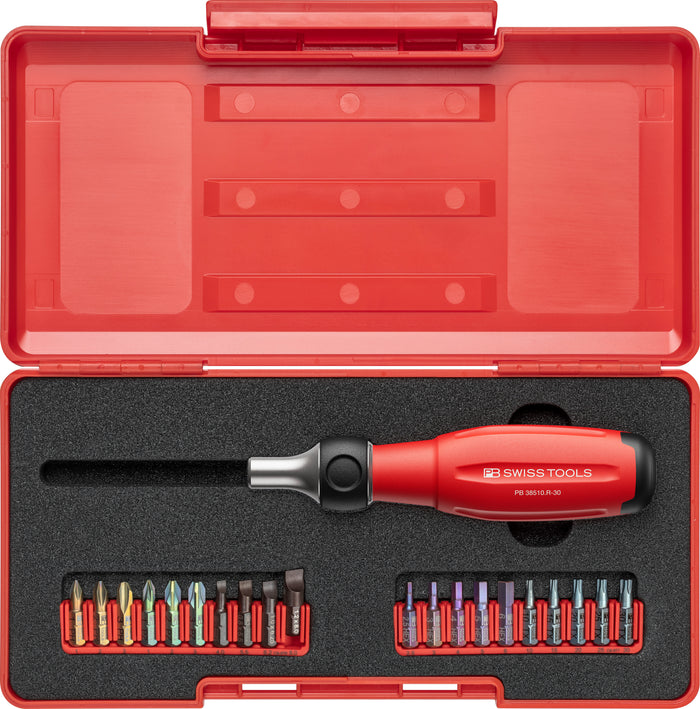 PB Swiss Twister - SwissGrip Evo Handle with Ratchet and 30mm Bit Holder Set in Toolbox