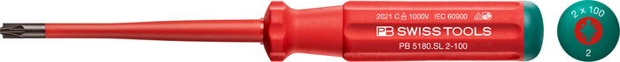 PB Swiss VDE Slim Screwdriver PZ/SL #2 x 100mm