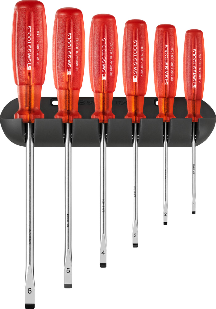 PB Swiss 6240 Multicraft Slotted Screwdriver Set 6 Pce 1-6mm