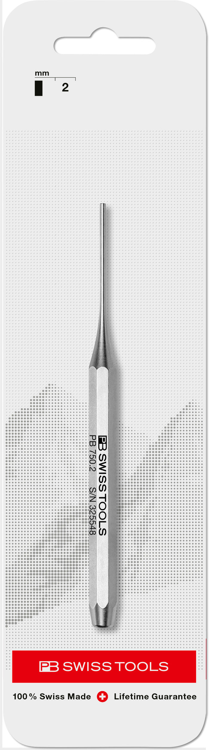 PB Swiss 750 Pin Punch Drift Punch Octagonal 2mm Point in Skin Pack