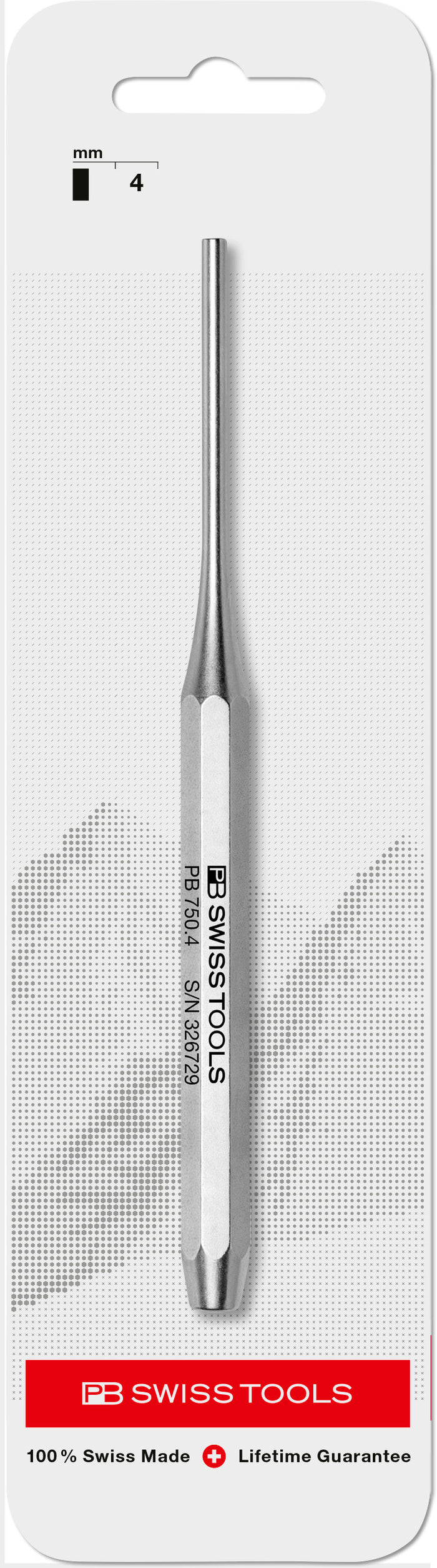 PB Swiss 750 Pin Punch Drift Punch Octagonal 4mm Point in Skin Pack