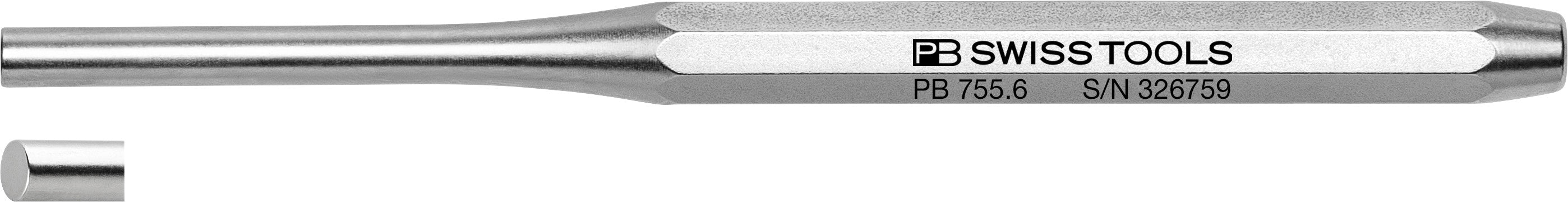 PB Swiss 755 Pin Punch Drift Punch Octagonal Long 2.5mm X 150mm - P&A