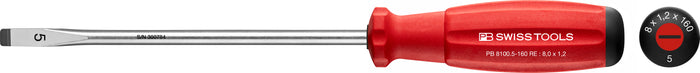 PB Swiss 8100 RB SwissGrip Slotted Screwdriver 1.2 x 8 x 160mm