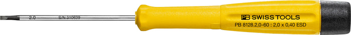 PB Swiss 8128 ESD Electronics Slotted Screwdriver 2.0 x 60mm
