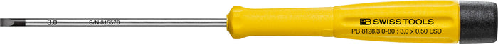 PB Swiss 8128 ESD Electronics Slotted Screwdriver 3.0 x 80mm