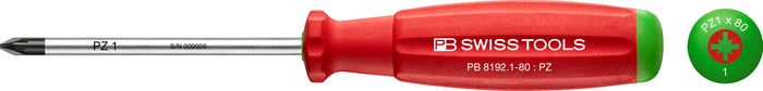 PB Swiss 8192 SwissGrip Pozidriv Screwdriver PZ1 x 80mm