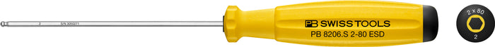 PB Swiss 8206 S ESD SwissGrip Hex Driver with Ball Point 2mm