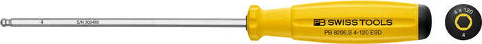 PB Swiss 8206 S ESD SwissGrip Hex Driver with Ball Point 4mm