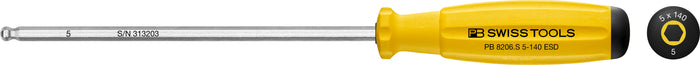 PB Swiss 8206 S ESD SwissGrip Hex Driver with Ball Point 5mm
