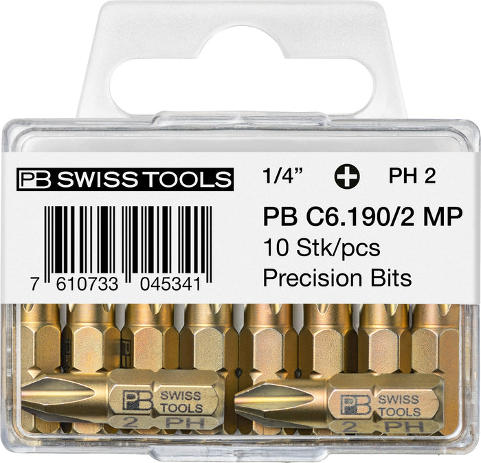 PB Swiss C6 190 MP Phillips PH2 PrecisionBits 10 Pack