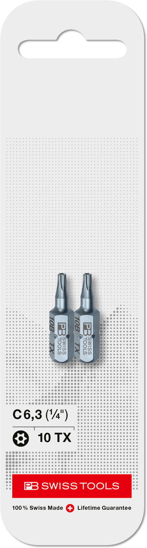 PB Swiss Tamper-Resistant Torx TR10 PrecisionBit Design C 6.3 (1/4