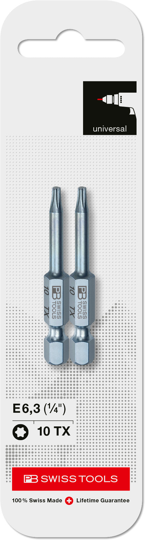 PB Swiss Torx PrecisionBit TX10 Design E 6.3 (1/4