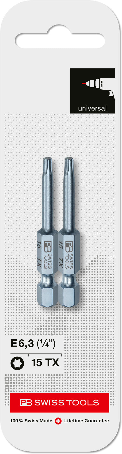 PB Swiss Torx PrecisionBit TX15 Design E 6.3 (1/4