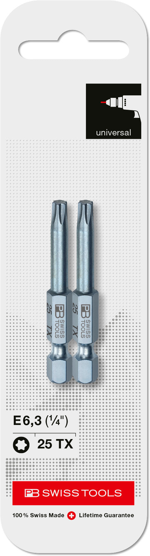PB Swiss Torx PrecisionBit TX25 Design E 6.3 (1/4