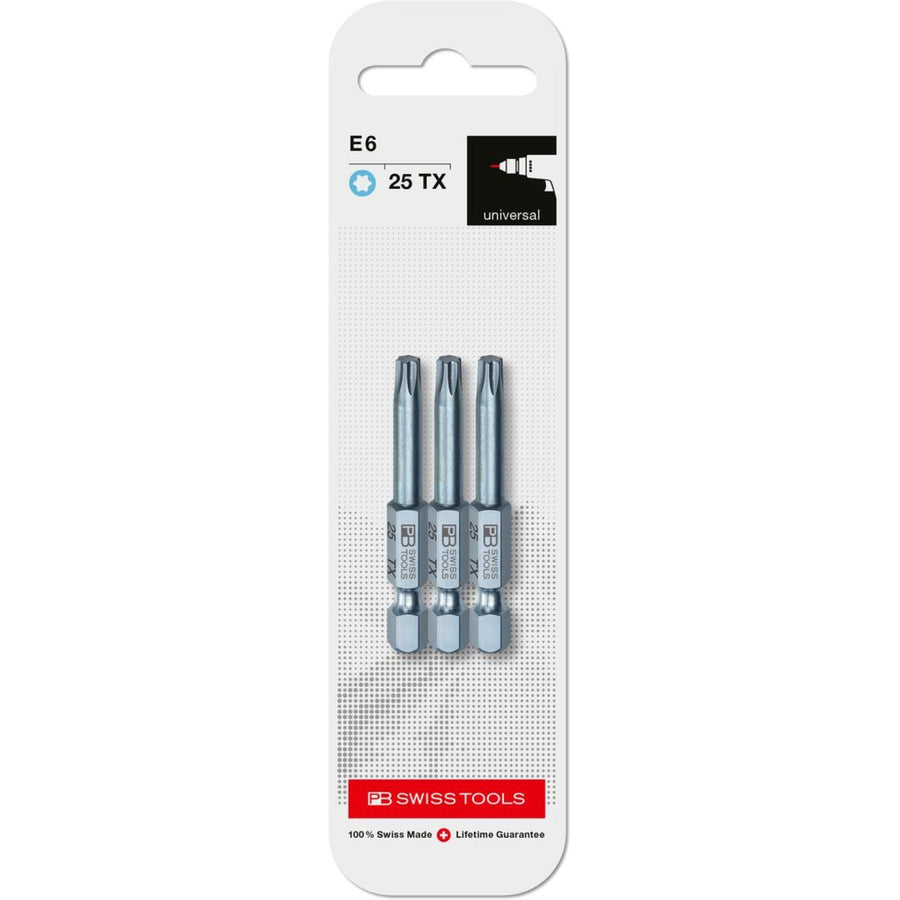 PB Swiss PrecisionBit Shape E 6.3 Torx TX25 3 Piece in Skin Pack For ...