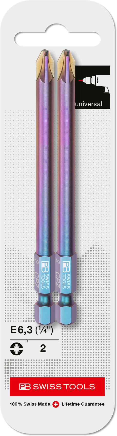 PB Swiss Pozi/Slotted Combination #2 PrecisionBit Design E 6.3 (1/4