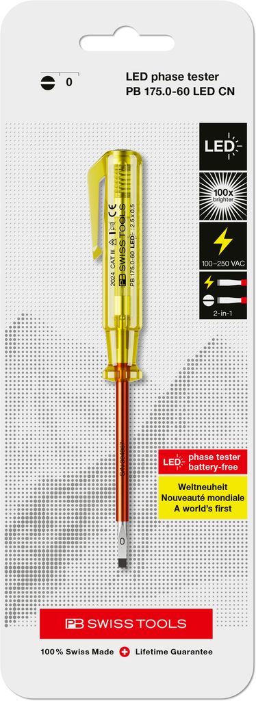 PB Swiss LED Phase Tester with Clip in Skin Pack