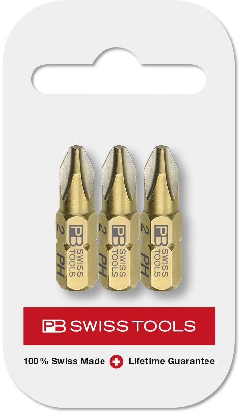 PB Swiss PrecisionBit Shape C 6.3 Phillips PH2 in Skin Pack, 3 Pce