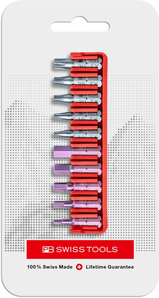PB Swiss C6 704 CN PrecisionBits C6 Set in BitBlock 10 Pce Hex/Torx
