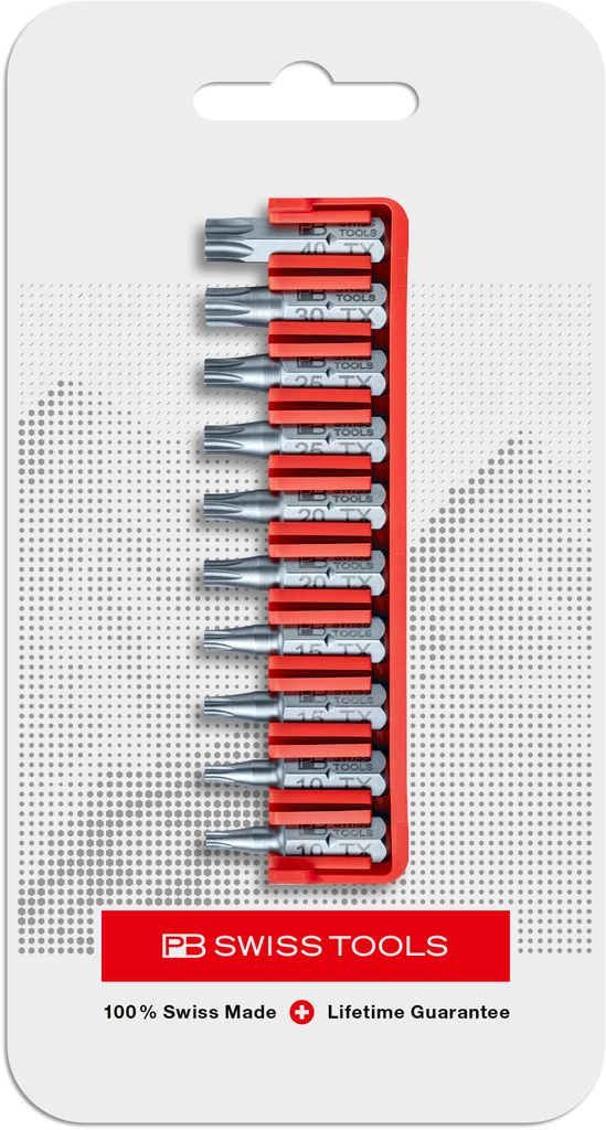 PB Swiss C6 705 CN PrecisionBits C6 Set in BitBlock 10 Pce Torx