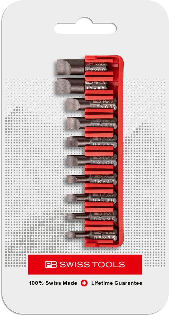 PB Swiss C6 707 CN PrecisionBits C6 Set in BitBlock 10 Pce Slotted