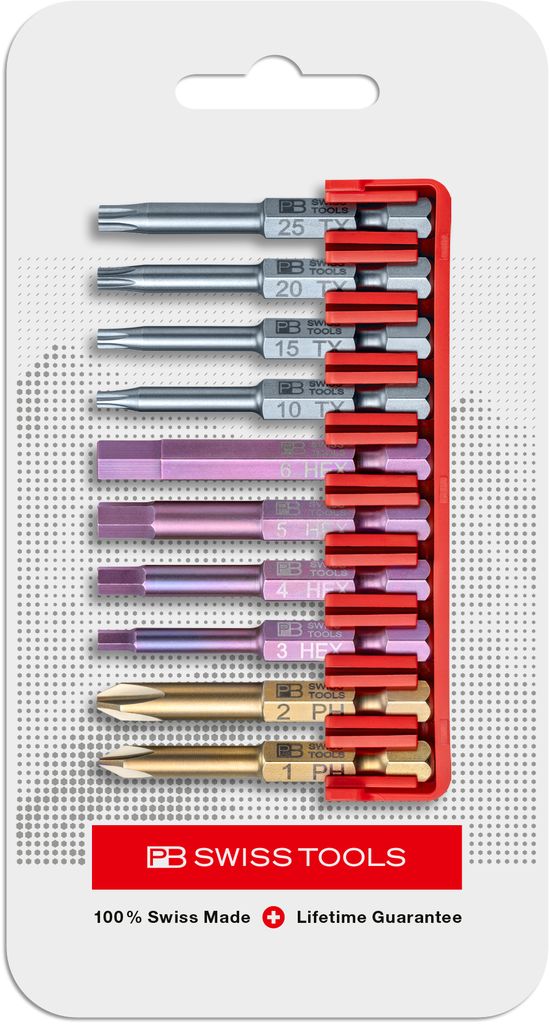 PB Swiss E6 700 CN PrecisionBits E6 Set in BitBlock 10 Pce PH/TX/Hex