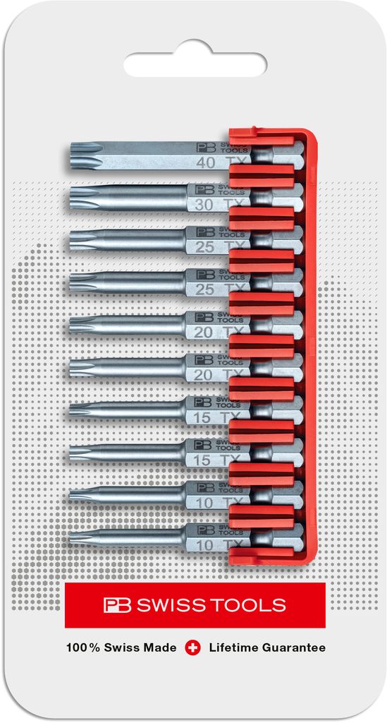 PB Swiss E6 705 CN PrecisionBits E6 Set in BitBlock 10 Pce Torx