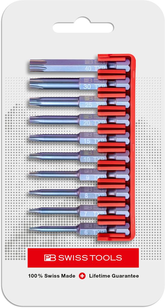 PB Swiss E6 716 CN PrecisionBits E6 Set in BitBlock 10 Pce Torx Plus