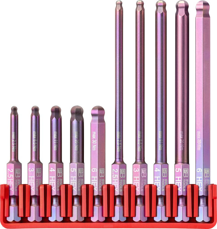PB Swiss E6 714 CN PrecisionBits E6 Set in BitBlock 10 Pce Hex Ball Point