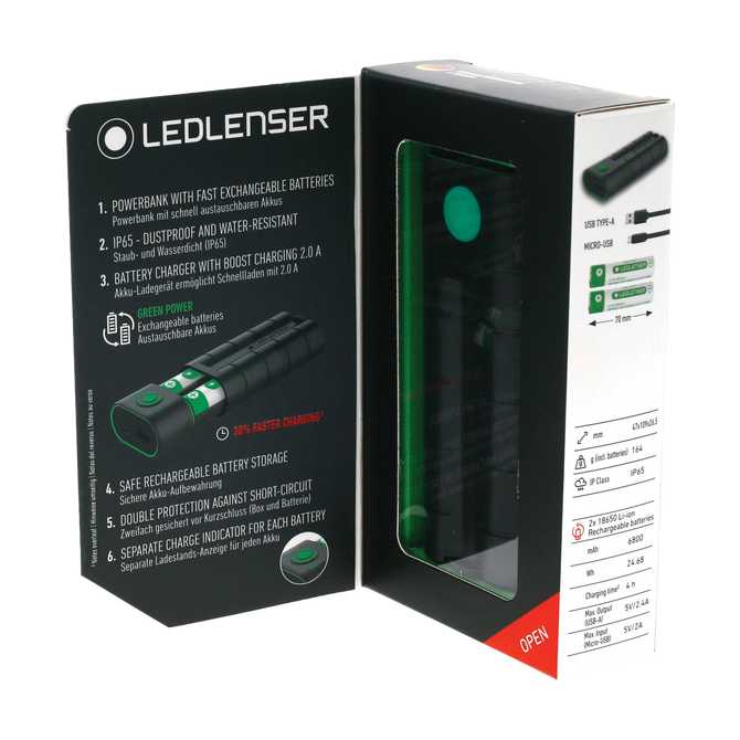 Ledlenser Accessory Powerbank Flex7 6800mAh Includes 2 x 18650 Li-ion 3.6v Rechargeable Battery