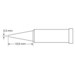 Metcal Conical Tip (GT4) (ØxL) 0.5x10.0mm GT4-CN0005S