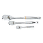 Gearwrench 1/4in 3/8in & 1/2inDr Full Polish Ratchet Set 90 Tooth 3Pc 81206T