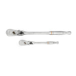 Gearwrench 2 Piece 1/4” & 3/8” Drive 90-Tooth Dual Material Locking Flex Head Teardrop Ratchet Set 81274T