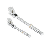 Gearwrench 2 Piece 1/4” & 3/8” Drive 90-Tooth Dual Material Locking Flex Head Teardrop Ratchet Set 81274T