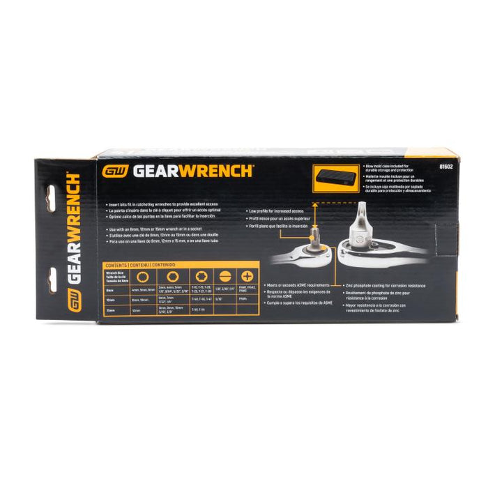 Gearwrench Phillips®/Slotted/Torx®/Hex/Triple Square Insert Bit Set for 6 & 12 Point Wrenches 81602
