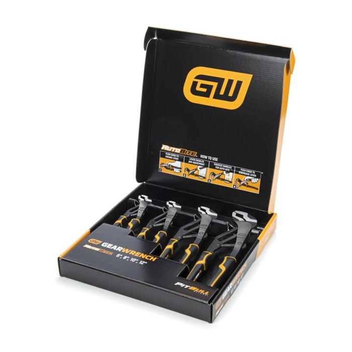 Gearwrench 4 Piece PITBULL Auto-Bite™ Tongue & Groove Dual Material Pliers 82594C