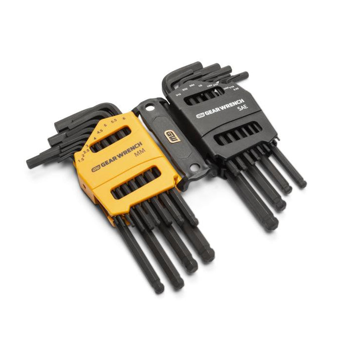 Gearwrench 26 Piece SAE/Metric Ball End Long Arm Hex Key Set 83505