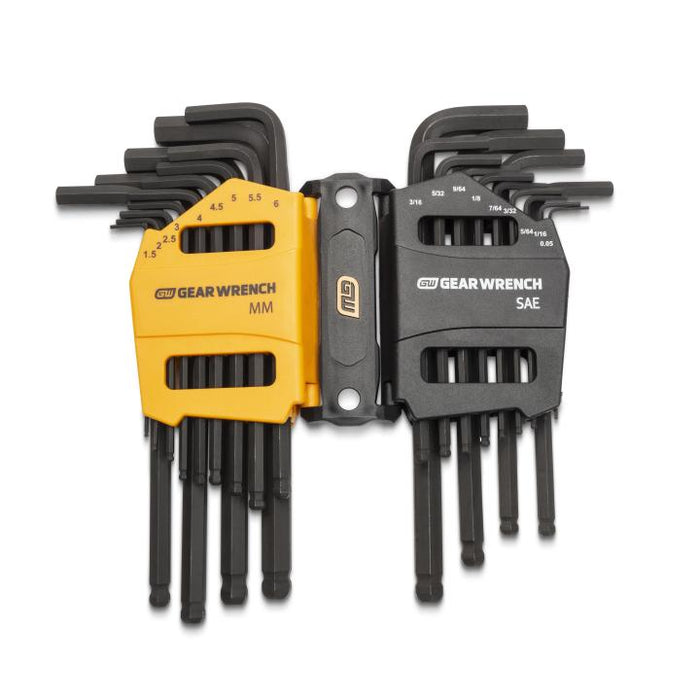 Gearwrench 26 Piece SAE/Metric Ball End Long Arm Hex Key Set 83505
