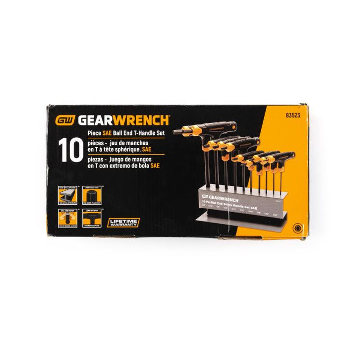 Gearwrench 10 Piece SAE Ball End T-Handle Hex Key Set 83523