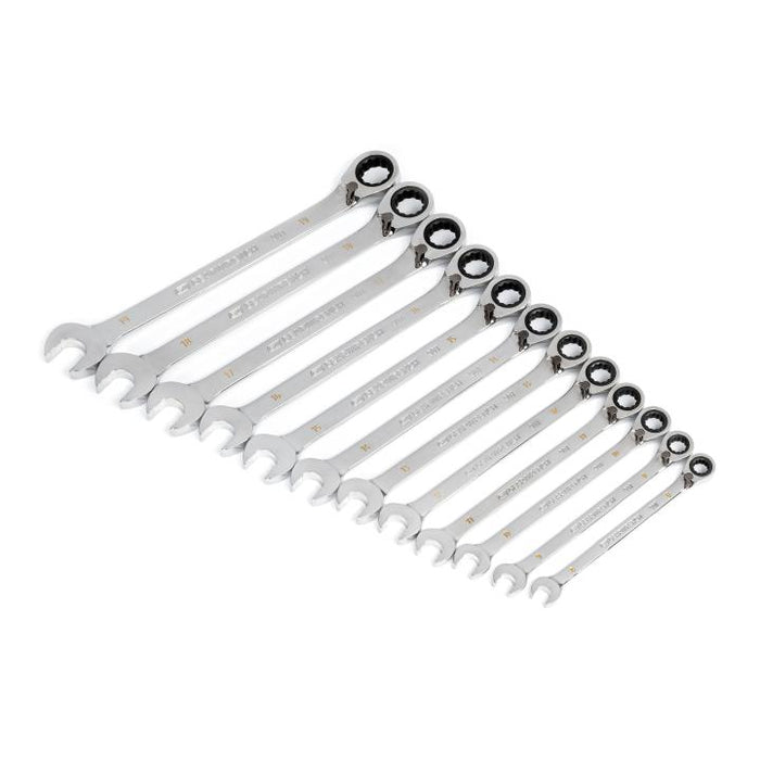 Gearwrench 12 Piece 90-Tooth 12 Point Metric Reversible Ratcheting Spanner Set 86627