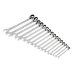 Gearwrench 16 Piece 90-Tooth 12 Point Metric Reversible Ratcheting Spanner Set 86629