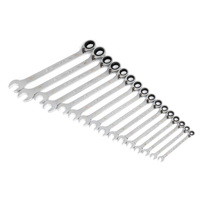 Gearwrench 16 Piece 90-Tooth 12 Point Metric Reversible Ratcheting Spanner Set 86629