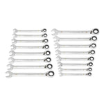Gearwrench 16 Piece 90-Tooth 12 Point Metric Reversible Ratcheting Spanner Set 86629