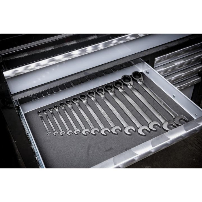 Gearwrench 14 Piece 90-Tooth 12 Point SAE Reversible Ratcheting Spanner Set 86660