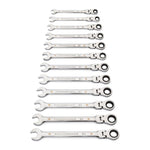 Gearwrench 12 Piece 90-Tooth 12 Point Flex Head Ratcheting Combination Metric Spanner Set 86727