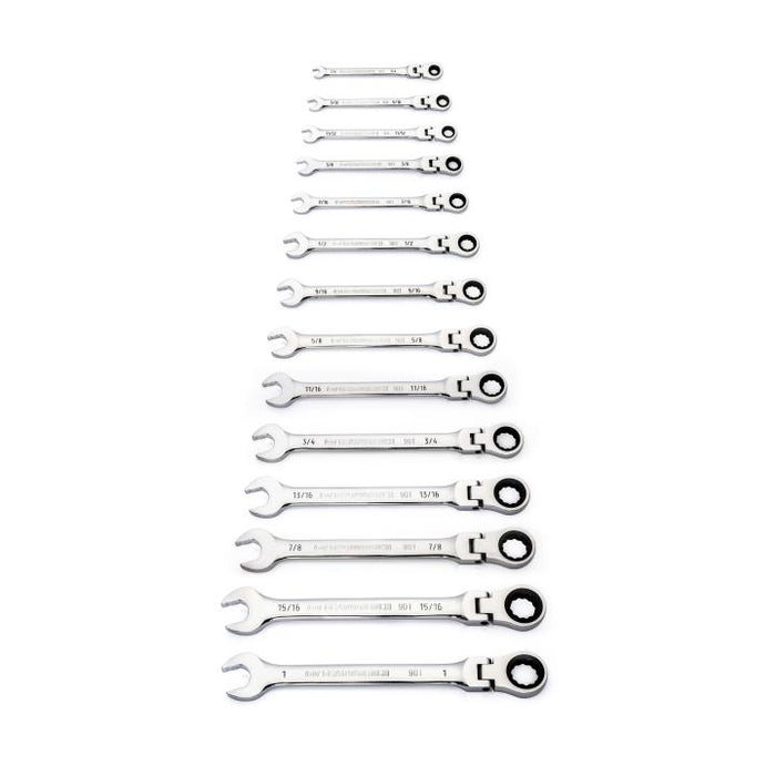 Gearwrench 14 Piece 90-Tooth 12 Point Flex Head Ratcheting Combination SAE Spanner Set 86759