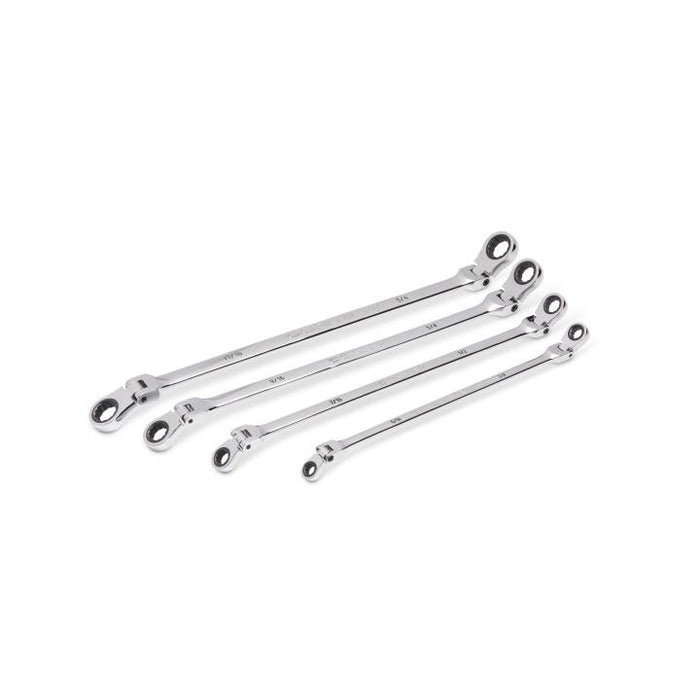 Gearwrench 4 Piece 90-Tooth 12 Point SAE GearBox™ Double Flex Ratcheting Spanner Set 86831