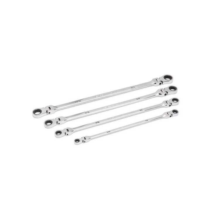 Gearwrench 4 Piece 90-Tooth 12 Point SAE GearBox™ Double Flex Ratcheting Spanner Set 86831