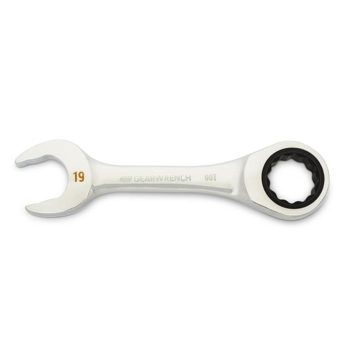 Gearwrench 19mm 90 Tooth 12 Point Stubby Combination Ratcheting Spanner 86849