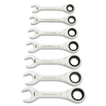 Gearwrench 7 Piece 90-Tooth 12 Point SAE Stubby Ratcheting Combination Spanner Set 86858